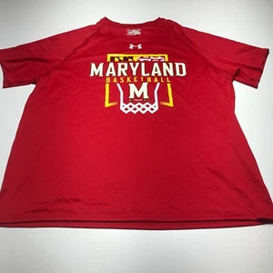 Maryland Basketball Dri-Fit Quick Dry Loose Red Short Sleeve T-Shirt Womens XL - Picture 1 of 12