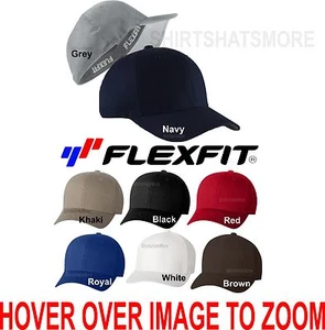 FLEXFIT Baseball Cap V-Flex Twill Fitted Hat Mid Profile S/M L/XL 5001 NEW Golf - Picture 1 of 1