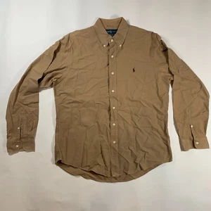Ralph Lauren Long Sleeve Brown Shirt Mens SIZE L Custom Fit Button Down - Picture 1 of 7