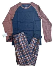 Weatherproof Men’s Cotton Long Sleeve 2 Piece Sleep Set  Pajama Lounge Set | B12 - Picture 1 of 3