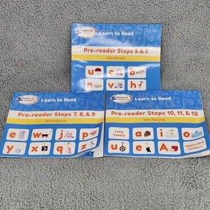 Lot of 3 Hooked on Phonics Learn to Read books - Pre-Reader Steps 5-12 - Picture 1 of 16