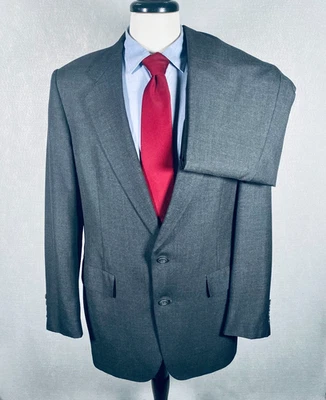 Hart Schaffner Marx Suit Mens 42R Gray Wool 2 Piece Union Made 34x30 - Image 1 of 4
