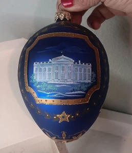 Decorazione natalizia Casa Bianca 147/2500 Ltd# Komozja uovo vetro blu oro glitter - Foto 1 di 10