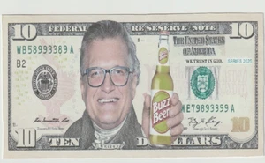 2025 The Drew Carey Show have a Buzz Beer $10 Hard feel Novelty Bill yes Bid now - Picture 1 of 2