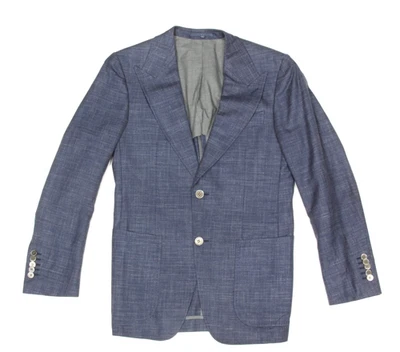 SUITSUPPLY Wool Linen Silk Navy Blue Suit Jacket Blazer Mens UK 36 EUR 46 /407 - Image 1 of 4