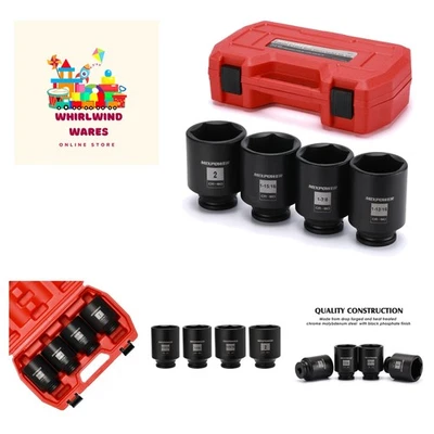 1/2-Inch Drive Deep Impact Socket Set, Inch, Cr-Mo, 6 Point, 1-13/16",1-7/8",... - Image 1 of 4