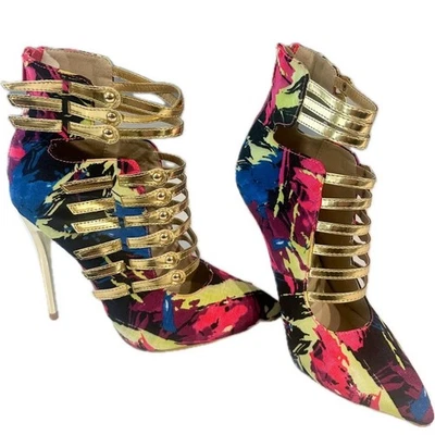 Redkiss gold and multicolored stiletto heels - Image 1 of 4