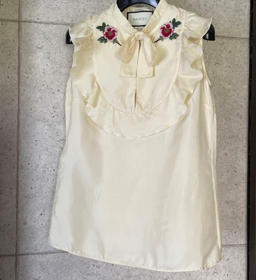 古驰刺绣花卉衬衫女式设计师上衣正品复古 — 第 1/4 张图片