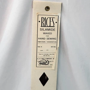 Rice’s Silamide Waxed Hand Sewing Thread Dark Gray 451 Size A 675 Yds Vintage - Picture 1 of 4