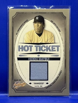 Camiseta deportiva Fleer Authentix 2005 Hot Ticket usada Hideki Matsui New York Yankees Foto 1 de 2