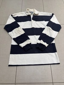 Columbia Knit Rugby Shirt Long Sleeve Green Navy White Mens XS Made In USA - Picture 1 of 8