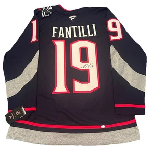 Adam Fantilli Columbus Blue Jackets Signed Fanatics Premium Jersey COA - Bild 1 von 3