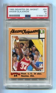 1989 Gigantes Del Basket Spanish 64 Hakeem Akeem Olajuwon PSA 5 Pop 1, 1 Higher - Bild 1 von 2