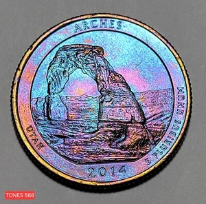 2014-P Stempelglanz Monster getönt Amerika die schönen Bögen Vierteltöne 588 - Bild 1 von 2