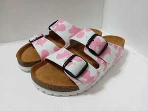 Magnafied Pink Woodland Camo 2-Buckle Sandals HandMade in Denmark Size 37 - Picture 1 of 9