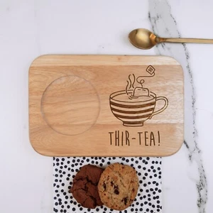 Tee & Keksbrett THIR-TEA Design Snack Tablett 30. Geburtstag Geschenk Bruder Freund - Bild 1 von 18
