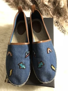 New In Box COACH Patched Denim Slip On Sneakers Espadrilles US 9.5 - Picture 1 of 10