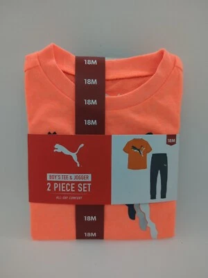 Juego de 2 camisetas y jogger Puma All Day Comfort para niño - 18M naranja/gris ¡Nuevo! Foto 1 de 4
