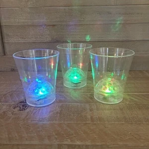 3 LED Party Cups Drink Disco Lights Beer Wine Whisky Flashing Colors Lot Of 3 - Picture 1 of 4