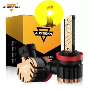 AUXBEAM LED Fog Driving Light H11 H8 Yellow Super Bright Bulbs Canbus Error Free - Picture 1 of 12