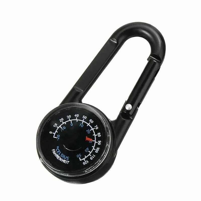 Compass Carabiner Thermometer 3in1 Outdoor Hiking Bushcraft Survival EDC KeyRing - Image 1 of 4