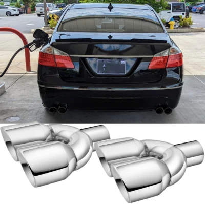 Para Hyundai Genesis Coupé 2 piezas 2.5" a 3.5" Doble Pared Escape Doble Punta de Tubo Foto 1 de 4