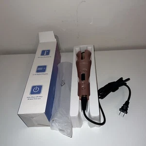 Automatic Curling Iron 1" Rotating Barrel Auto Hair Curler Wand Blue/Gold - Picture 1 of 6