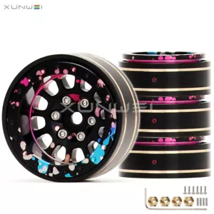 1.0-1.1 inch Deep Dish Brass Beadlock Wheel Rim Spotted Patterns for SCX24 TRX4M - Picture 1 of 13