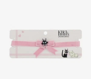 Studio Ghibli Kiki's Delivery Service Jiji Charm Pink Bow Choker - Picture 1 of 2