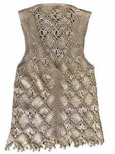 Handmade Buff goldfarben gehäkelt handgewebt französische Seide Tank Top Pullover S - Bild 1 von 10