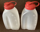 Two Rubbermaid Servin Saver 2 QT Beverage Drink Container Bottles Flip Lids -VTG
