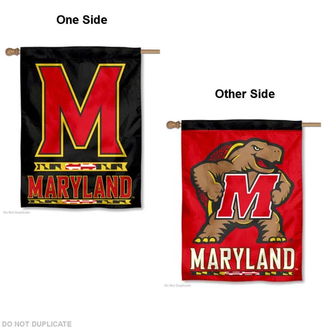 Maryland Terrapins Dual Logo Two Sided House Flag Cover