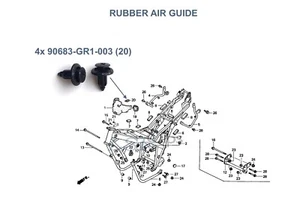 Kit 4x Rivetti Clip Spinta Plastica Guida Aria Gomma Honda CB500 1994-2002 - Foto 1 di 4