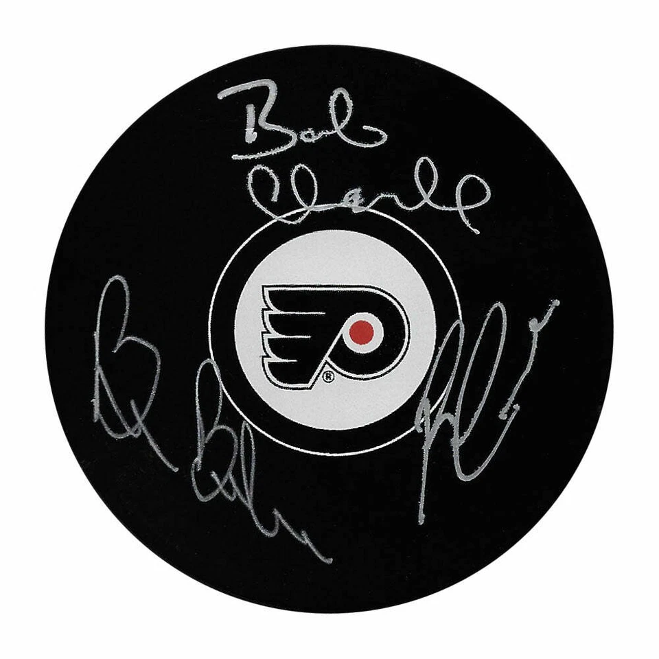 Disco autografiado Philadelphia Flyers LCB Line (Leach/Clarke/Barber) Foto 1 de 1