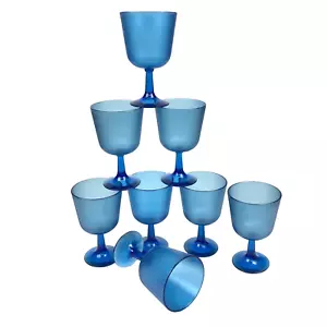 Set 8 calici vintage BROOKPARK blu per bevande infrangibili 6" piscina esterna - Foto 1 di 11