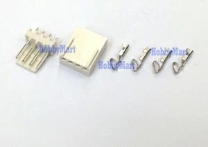 2510 2.54mm 4-Pin Male Female Connector Crimp Pin PCB Header Socket PWM FAN x 50 - Afbeelding 1 van 4