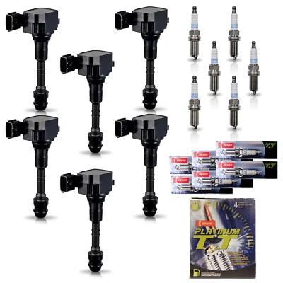 6 bobinas de ignição e 6 velas de ignição Denso platina para Nissan Altima 2002-2006 3,5L - Imagem 1 de 4