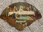 Vintage Last Supper All American Way Paper Hand Fan USA 1940-1950s