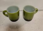 Vintage Anchor Hocking Fire King Green Ombre Stacking Coffee Cups Set of 2