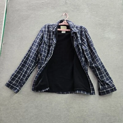 Boston Traders Men Button Up Shirt L Navy Plaid Flannel Shacket Long Sleeve - Image 1 of 4