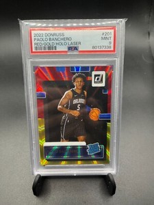 Paolo Banchero 2022-23 Donruss #201 Red / Gold Holo Laser Rated Rookie PSA 9
