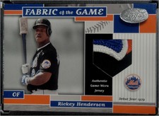 Rickey Henderson 2002 Leaf Certified Fabric Of The Game 4 Color Patch Jersey /79