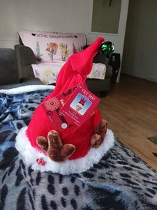 Santa Christmas Singing Dancing Reindeer Hat - Picture 1 of 9
