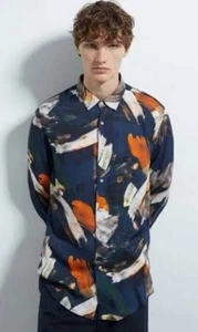 Zara Men’s Medium Button Up Abstract Art - Picture 1 of 4