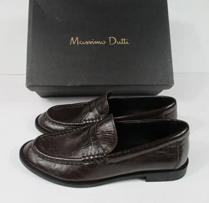 -NEU Massimo Dutti Slipper Penny Loafer elegante Damenschuhe braun Größe 8 - Bild 1 von 4