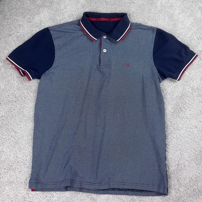 CH Carolina Herrera Navy Blue Polo Shirt Polka Dot Short Sleeve Men’s Size Med - Image 1 of 4