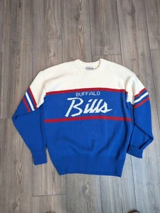 Vintage RARE Large Men Buffalo Bills Cliff Engle Sweater Wool Pro Line Marv Levy - Picture 1 of 14
