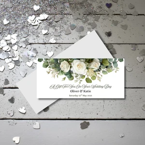 Personalised Wedding Money Wallet - Customisable Names & Date - Picture 1 of 3