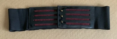VTG 80’s Wide Elastic Belt Black Red Steampunk Small - Image 1 of 4