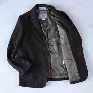 Harris Tweed Tailored Jacket Size L Brown Walnut Button Men's #ED ZDA - Picture 1 of 8